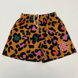 Eric Emanuel‎ Shorts Mens X-Large Camo Leopard Print Mesh Multi EE Logo Made NY